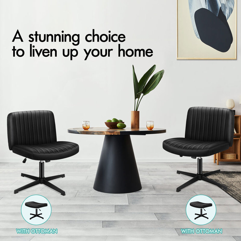 Office Chair with Ottoman, Black