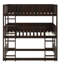 Lit simple superposé triple en bois d'hévéa, échelles, barrières de sécurité amovibles pour la taille de la chambre à coucher,