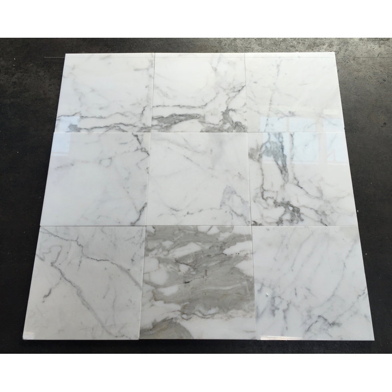 Carreau de mur et de sol en pierre polie Calacatta Gold 12 po x 12 po