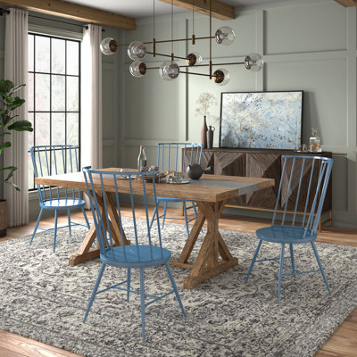 Ensemble de table de salle à manger et de chaises en bois Durga