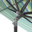 Parasol de patio gris 11 pieds avec manivelle en aluminium nervuré à Seville Seaside Sunbrella-1333245279