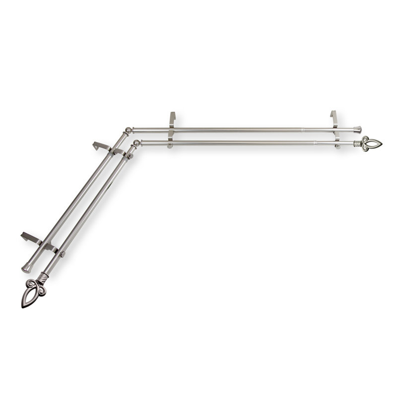 Tringle à rideaux double Braggs, H 48 po x l 84 po, Nickel satiné