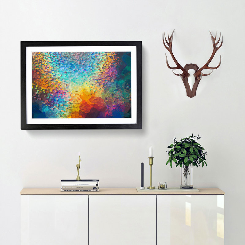 Mood of the Rainbow - Picture Frame Painting Print, 48cm H x 65cm W x 2cm D, Black Framed