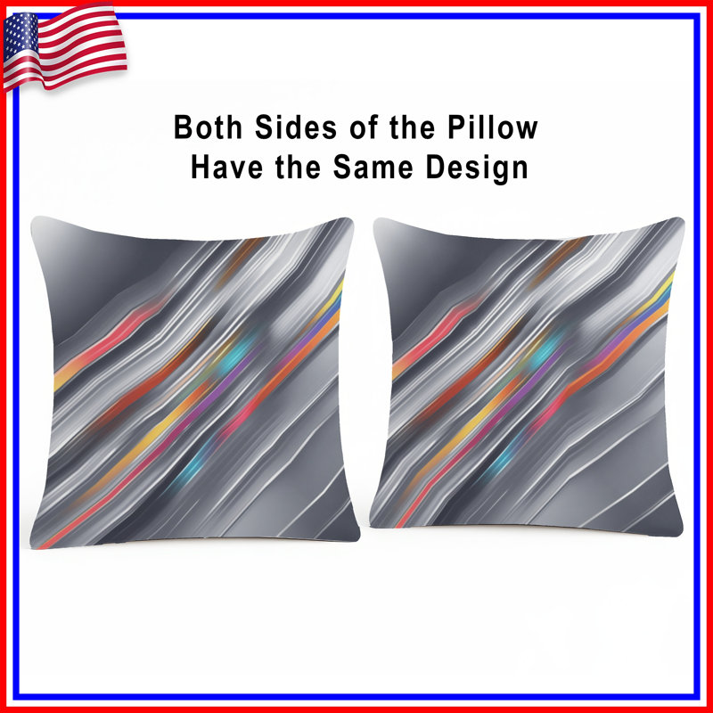 Coussins Diagonal Rainbow Stripes, 26 x 26 pouces