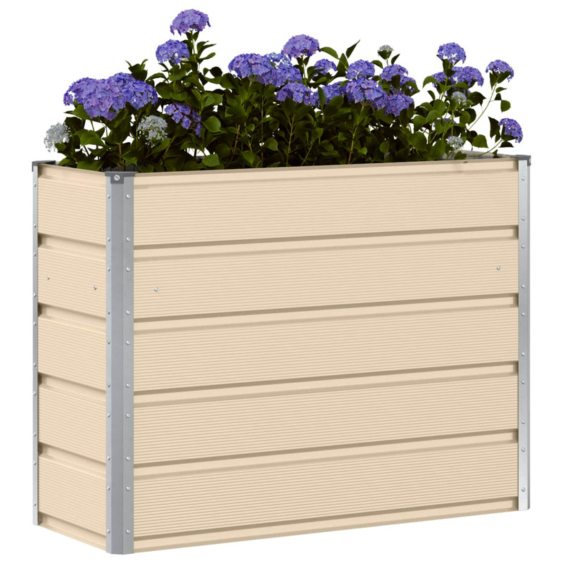  Planter Steel, Ivory, 75cm H x 100cm W x 40cm D