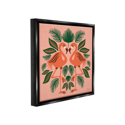 " Symmetrical Tropical Flamingos " by Carrie Cantwell