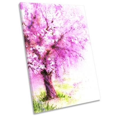 Pink Blossom Tree Floral - Wrapped Canvas Art Prints