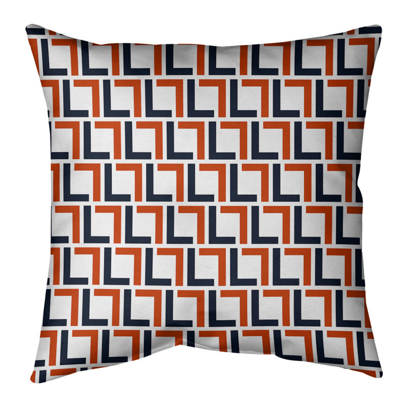 Housse de coussin Football Luxury, 18" x 18", Gris / orange / noir, Faux lin