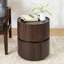 Table d'appoint ronde en MDF italien de haute qualité avec rangement double couche, brun et noir, design élégant et fonctionnel-1129268662-1129268659