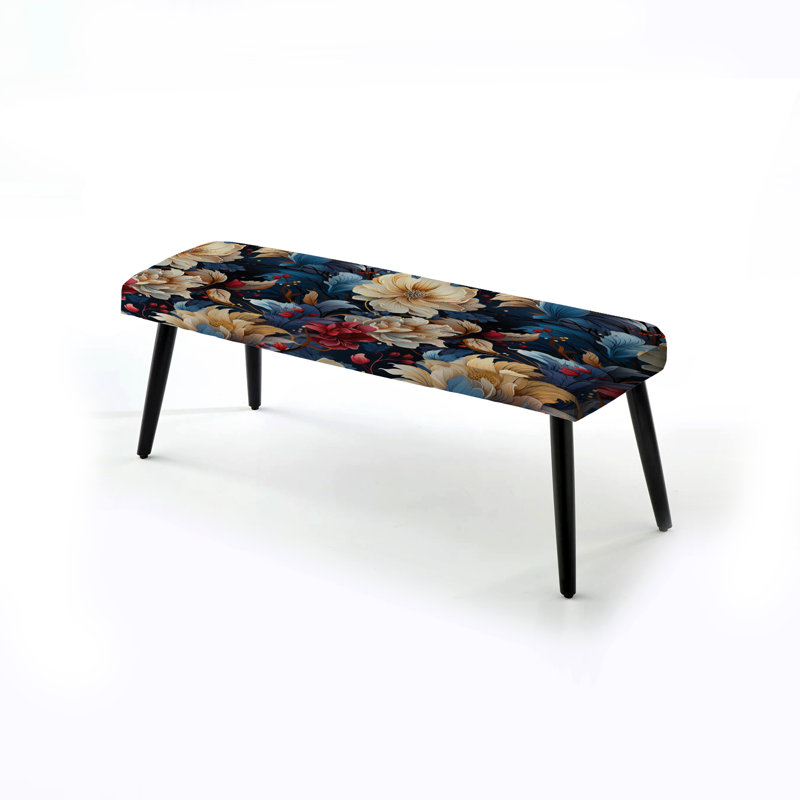 Tharpe - Banc rembourré floral noir