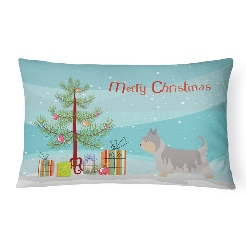  Coussin décoratif intérieur / extérieur de Noël australien Silky Terrier
