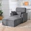 Fauteuil d'appoint rembourré avec repose-pieds avec rangement-1385108750