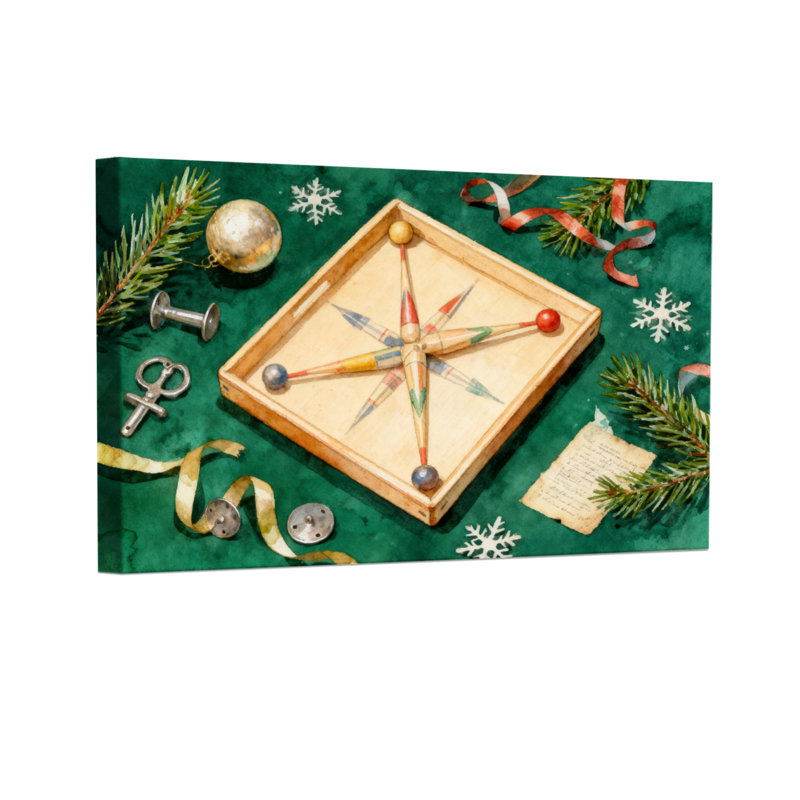 Boussole de Noël et éléments décoratifs de Noël, ensemble de 3 impressions sur toile, H 20 po x l 30 po