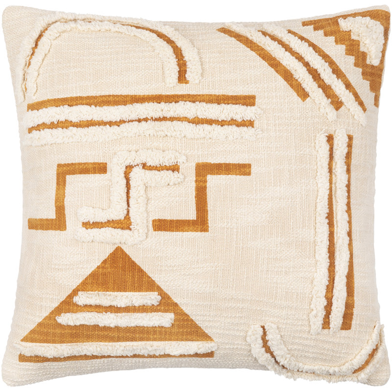 Rute Pillow Cover Throw, Beige/Medium Green/Cream, 20" x 20"