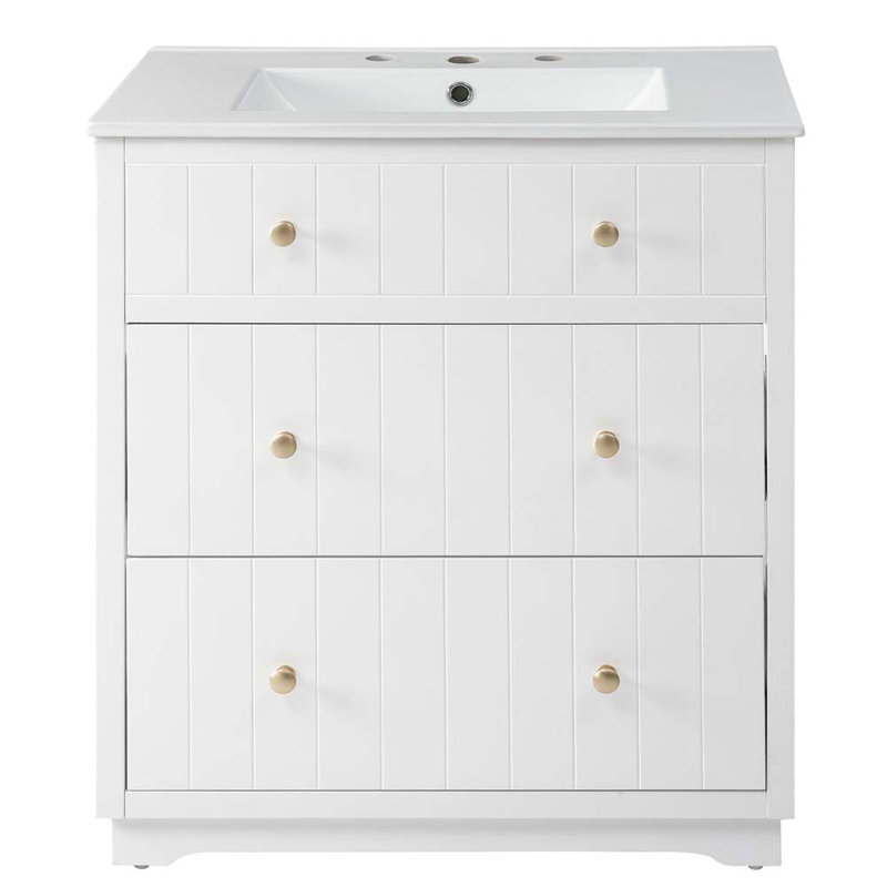 Meuble-lavabo simple 30 po avec lavabo blanc