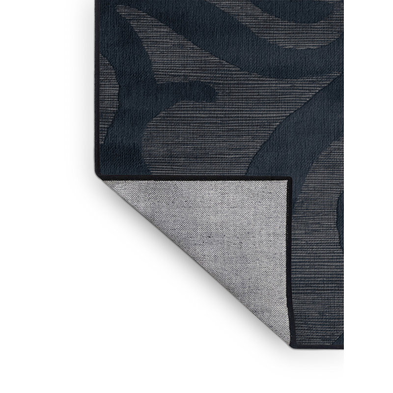 Machine Washable Abstract Gray Area Rug, Round 6'