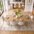 Ensemble de table de salle à manger pour 6 personnes avec table extensible et 6 chaises rembourrées en tissu