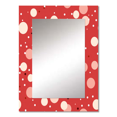 Elkport Playful Polka Dots - Polka dots  Mirror, Modern Unique Wall Mirror, Printed Metal Art