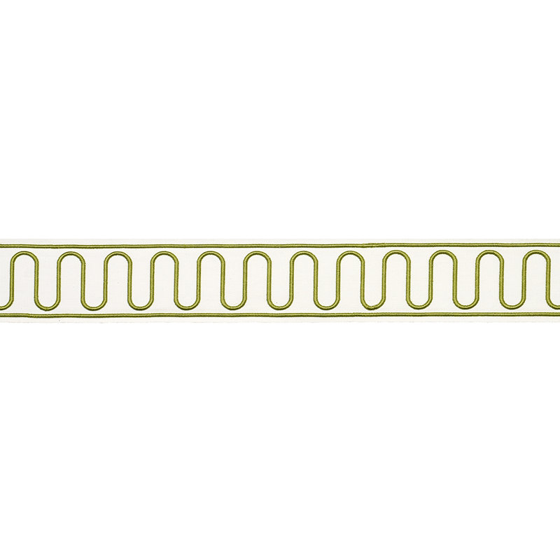 Schumacher X Paloma Contreras Royere Scroll Trim, Green