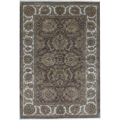 Trinity Wool Oriental Area Rug in Brown/Taupe
