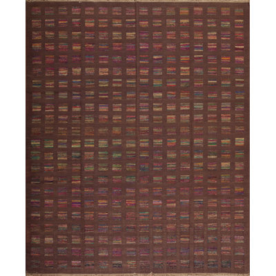 Metropolitan Flatweave Wool Area Rug in Brown
