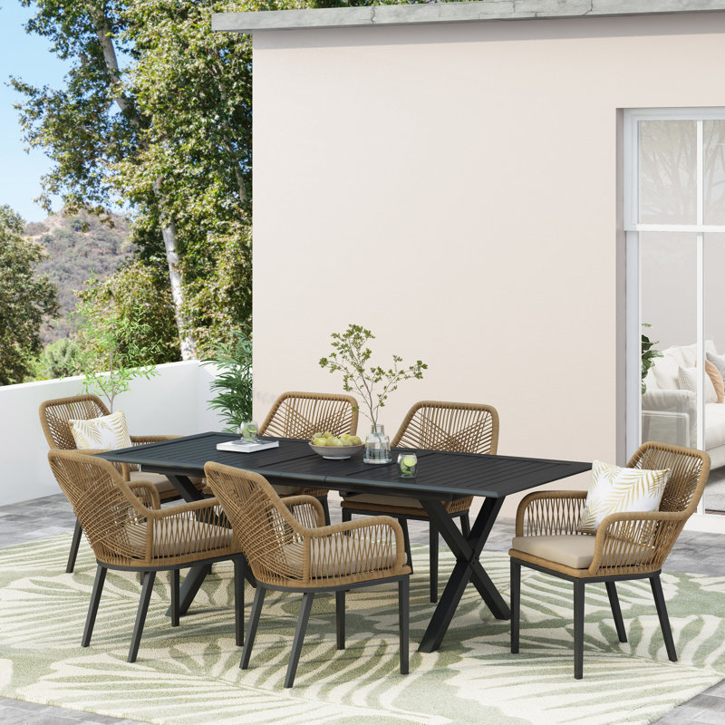 Wahl 7-Piece Patio Dining Set with Cushions 