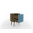 Liberty 18" W Mid-Century Modern 2-Drawer Nightstand in Rustic Brown and Aqua Blue-486306519