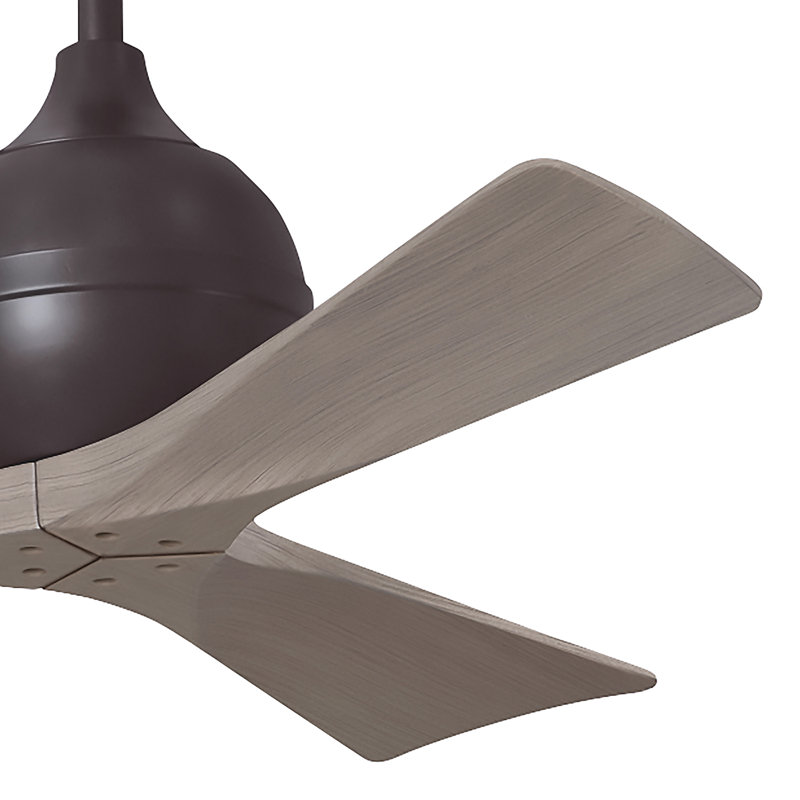 60" Irene Paddle 3 Blade Ceiling Fan, Textured Bronze, 42", Gray Ash Tone