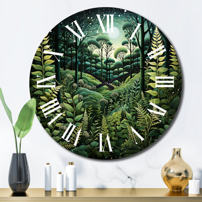 Ferns Plant Enchanted Forest II - Horloge murale florale