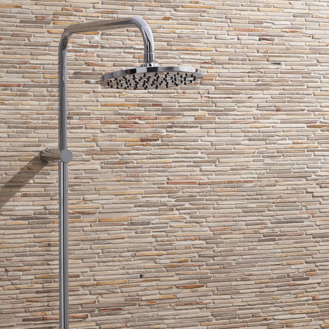 Dixiewood Cracked Joint Brown 12" x 12" Petrified Wood Floor and Wall Mosaic Tile (0.96 Sq.Ft./Each) Bond Tile