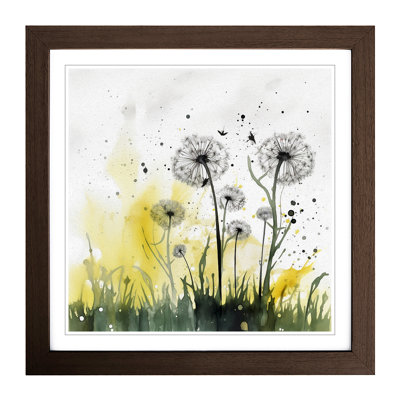 Dandelion Splatter Art No.1 - Framed Print