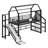 Metal House Loft Bed With Slide,Stairs And Storage Shelves-1239997002