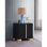 Deux tables de chevet noires avec accents dorés, style Art moderne pour le rangement dans la chambre à coucher, hauteur de 22,33 po, largeur de 22,06 po, profondeur de 16,28 po, glissières en métal d'ingénierie