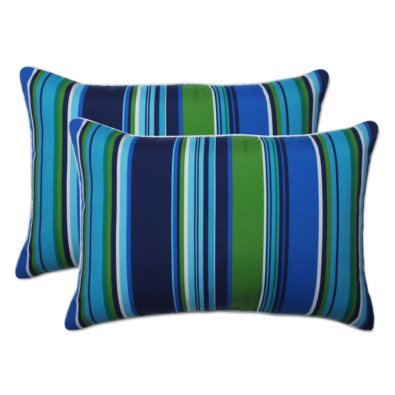 Housse et insert de coussin rectangulaire d'extérieur bleu Sea Island