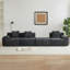 Canapé modulaire rembourré de 114 po avec coussins décoratifs Corduroy-120853858