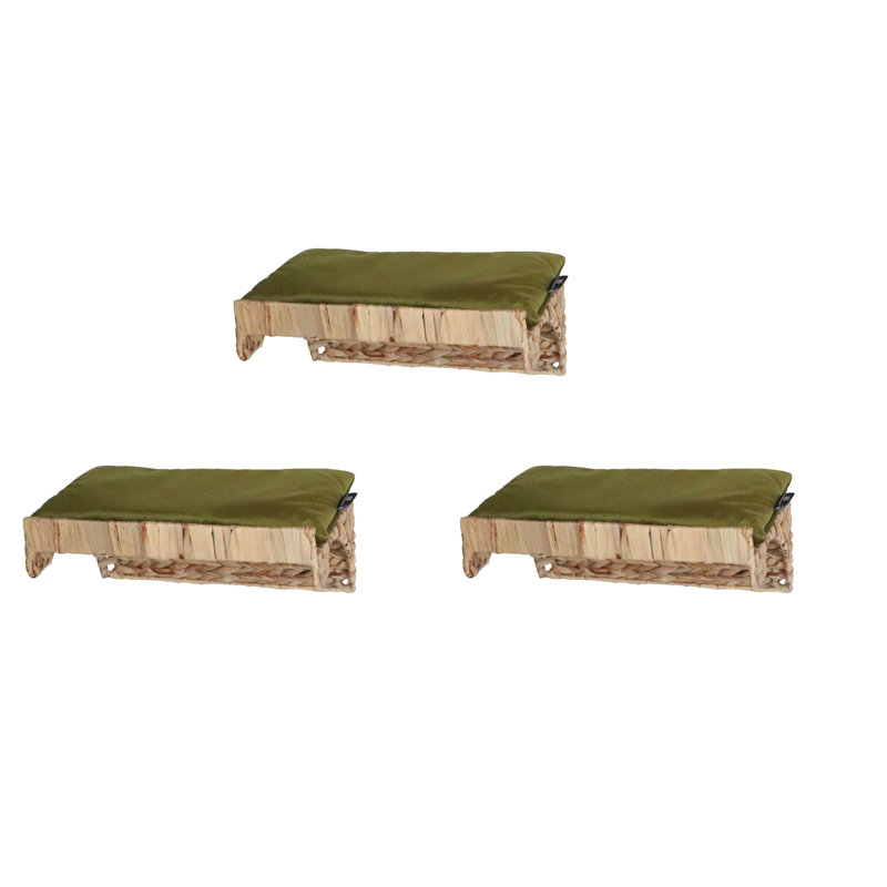Velvet Elevated Pet Bed, Olive