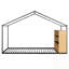Structure de lit simple en métal avec tablettes et lumières-1196736850
