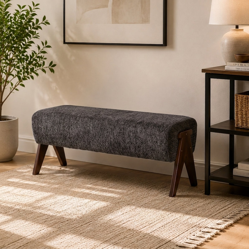Banc rembourré Modern, Gris