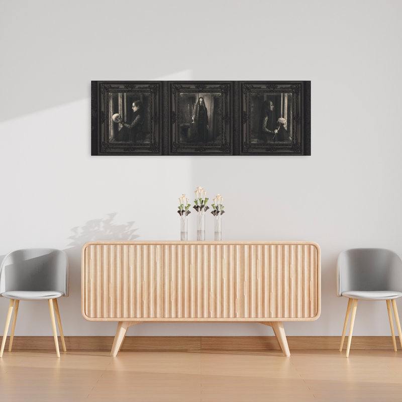 Art mural contemporain fleurs mortes, H 48 po x l 16 po
