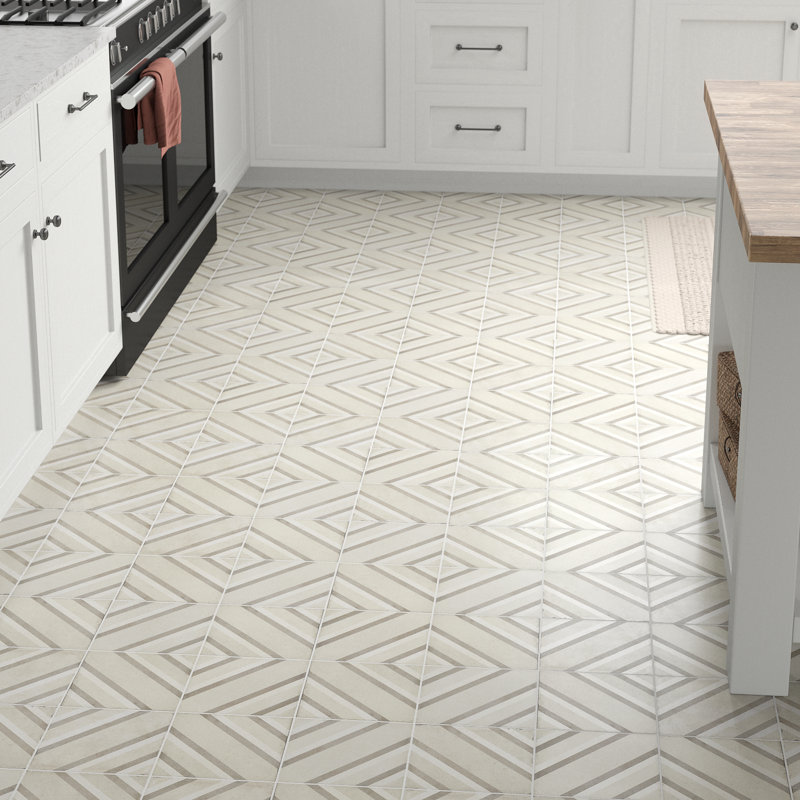 Encausto 8" x 8" Porcelain Field Tile, Cool Piazza