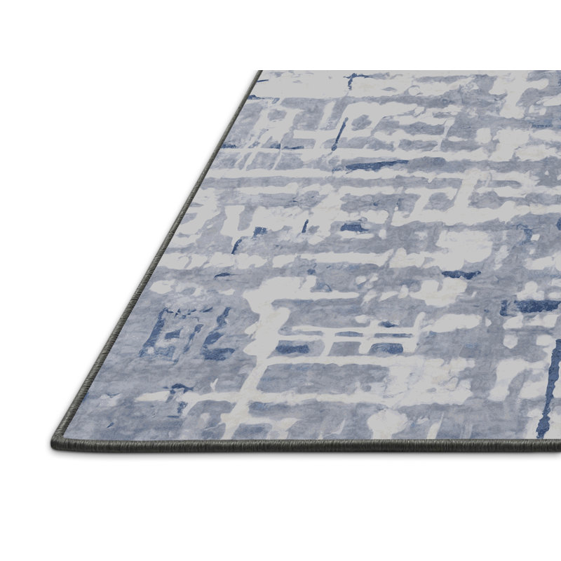 Tapis gris soyeux et moelleux, Rond 3 pi