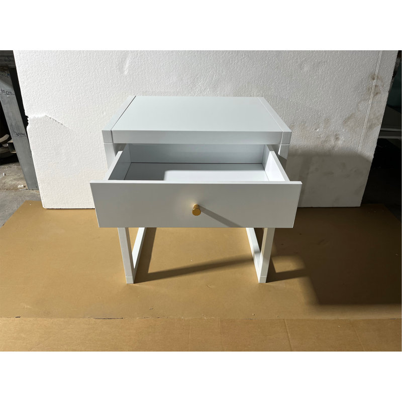 Nordik Scandinavian Nightstand with MDF and Spacious Drawer