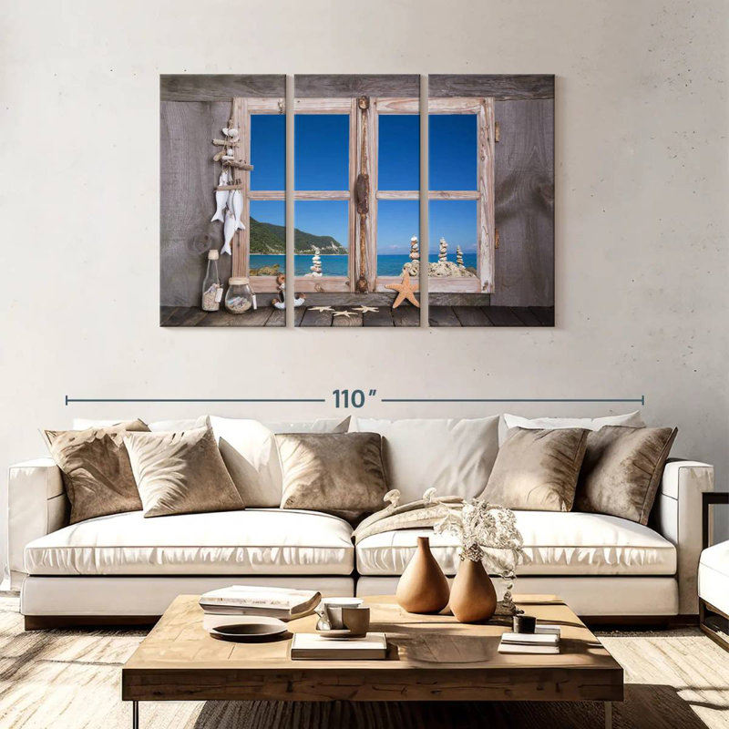 Lilie Rustic Beach Window, 48" H x 74" W