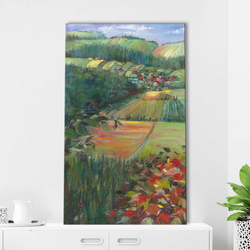 Country Fields par Carol Rowan - Peinture, Toile tendue, H 40 po x l 24 po x P 1,5 po