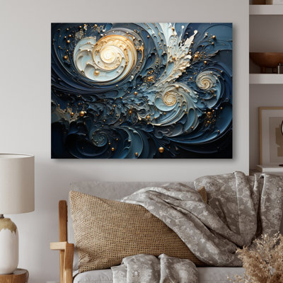 Spirals Celestial III - Abstract Spirals Metal Art Print