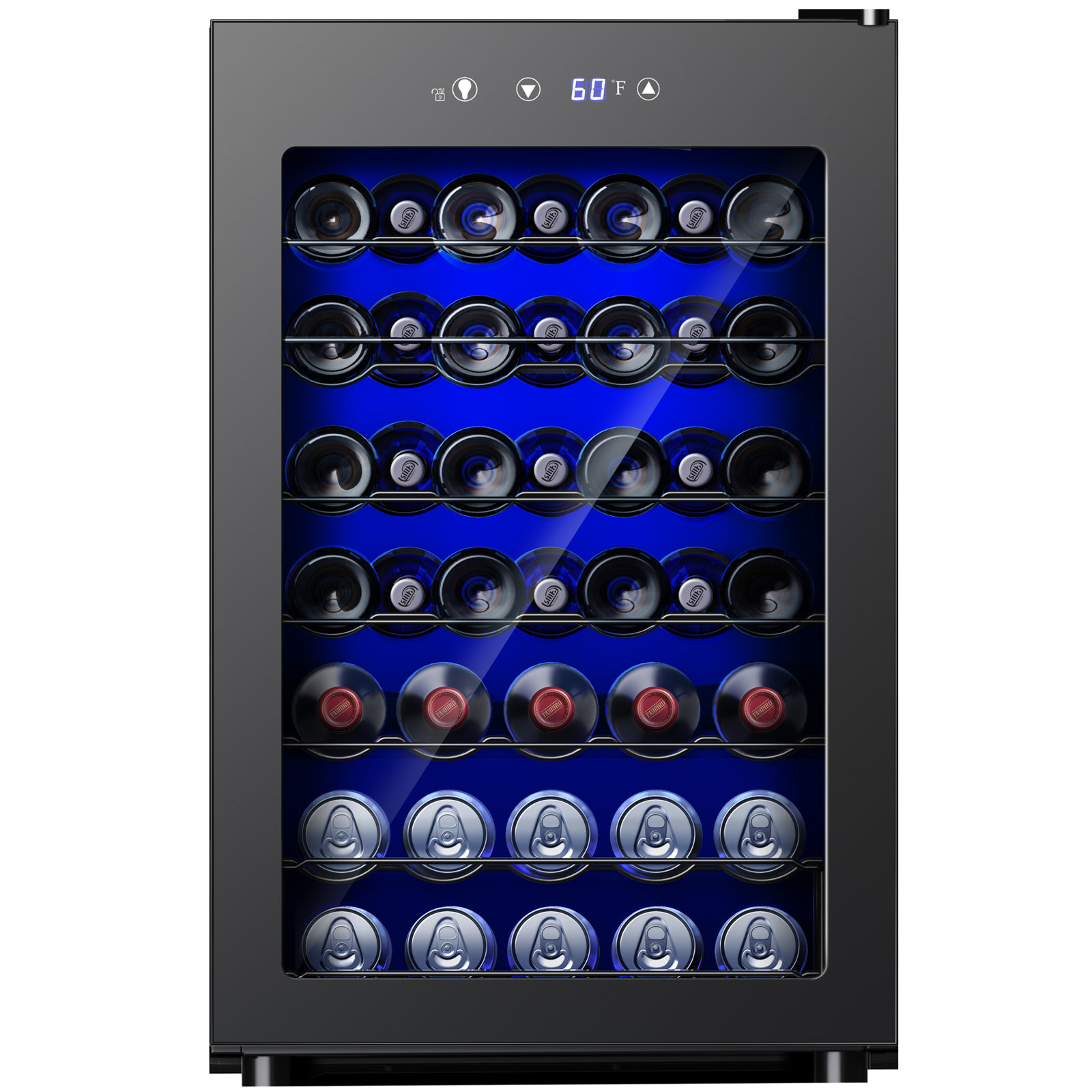 Simzlife 20"W 4.5 Cubic, 45 Bottle Wine Refrigerator, Freeestanding Wine Refrigerator for Red Wine, White Wine and Champagne, with Temperature Control | Fridge.com