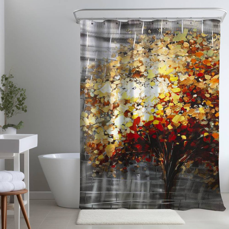 Shower Curtain LA13 – Polyester Shower Curtain, Dye Sublimation Print, 71" W × 74" L