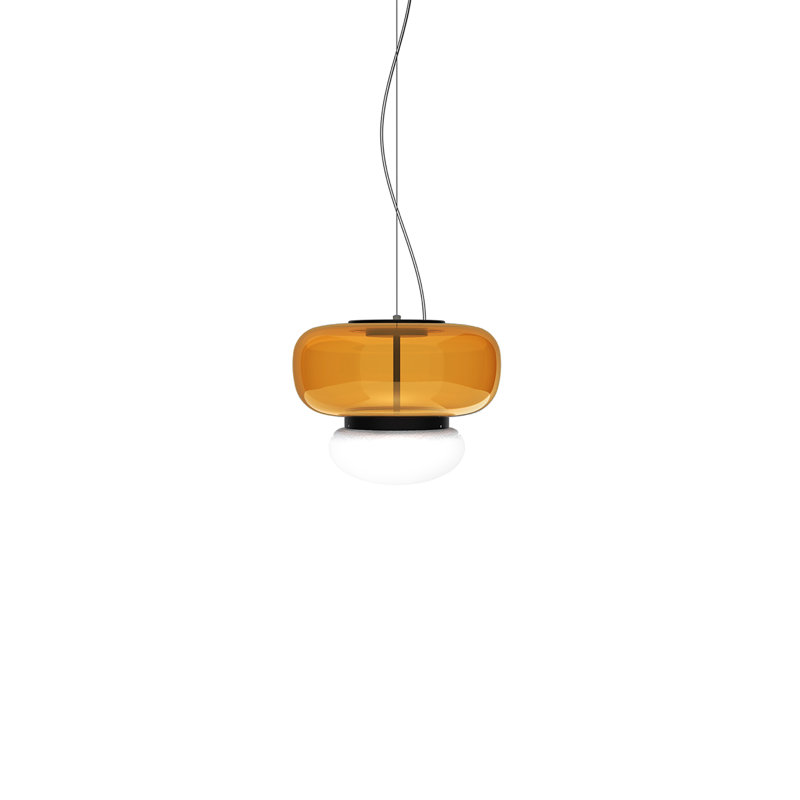 Faro 1 - Light Pendant, 90" H x 14" W x 14" D, White/Dark Ember, Matte Black