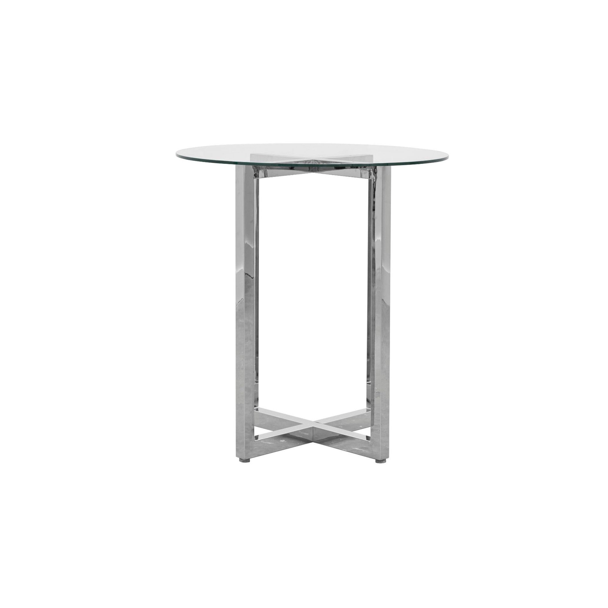 Dern Glass Round Dining Table, 32" W x 32" L, Bar (42" Height)