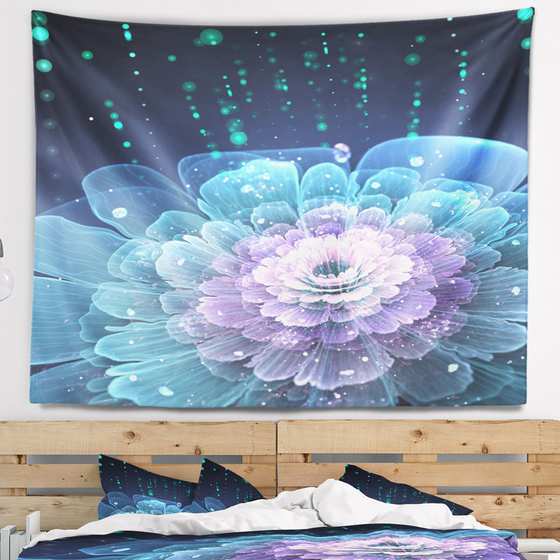 Tapisserie florale avec des gouttes d'eau, H 32 po x l 39 po